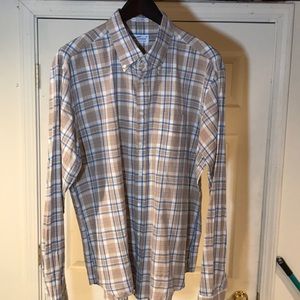 GANT RUGGER EZ OBD XL brown white blue btn down